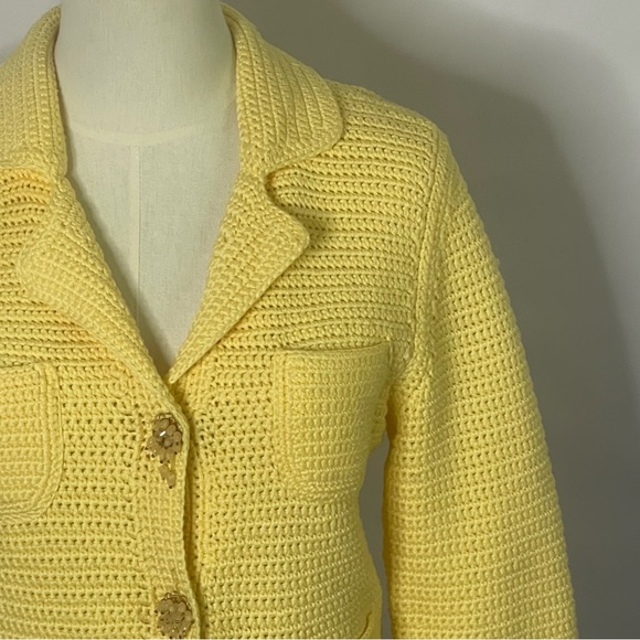 Cynthia Steffe crochet cotton 3/4 sleeve cardigan women’s Size S grandmacore - Picture 3 of 15